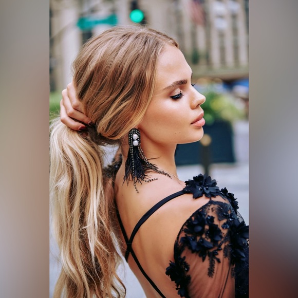 Lace Maxi Dress. Maxi black dress for a special occasion. Luxury Gown Custom - Picture 7 of 7